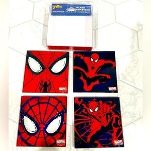 NWT MARVEL Spiderman glass coasters set of 4